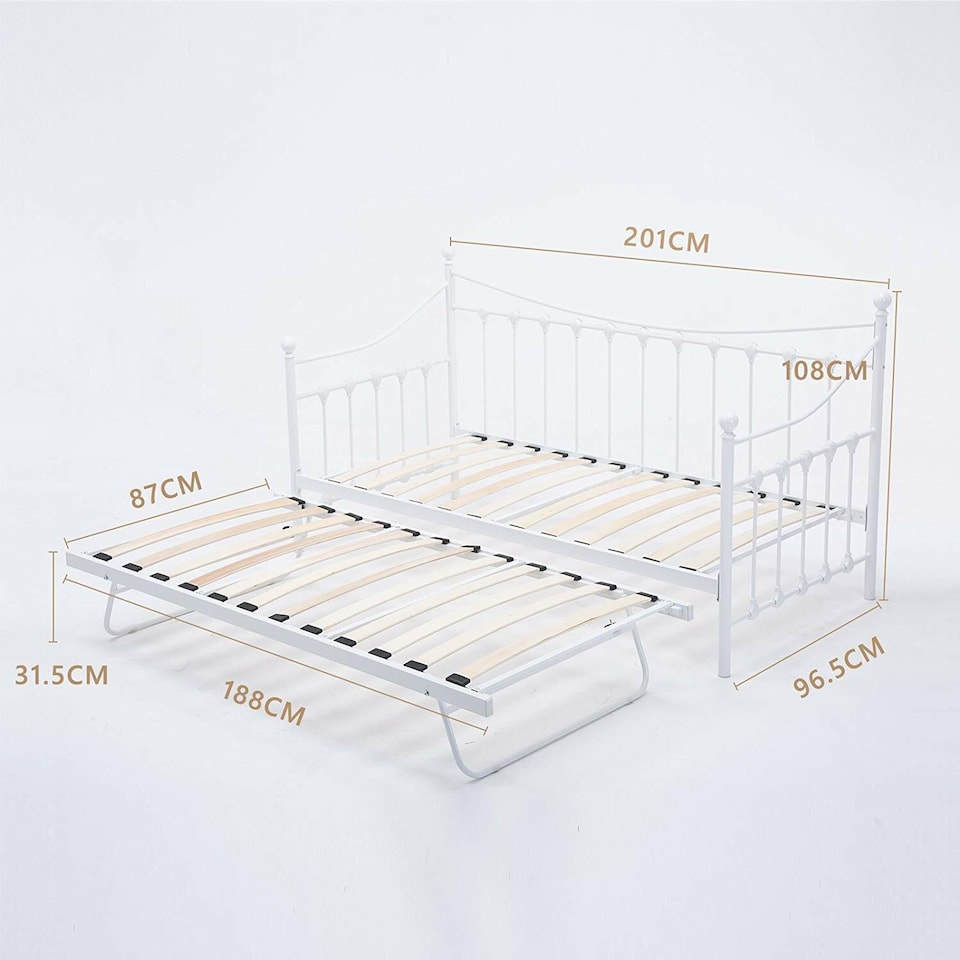 image 1 of Glossy Vanilla Trundle Frame Only(Mattress and Daybed not included)