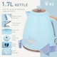 image 3 of HOMCOM Kettle and Toaster Set 1.7L Kettle & 2 Slice Toaster Set, Light Blue | Blue
