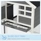 image 10 of PawHut Rabbit Hutch, Bunny Cage Outdoor Wooden House w/Tray & Ramp, Grey