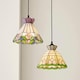 image 7 of ValueLights Beatrix Tiffany Ceiling Pendant Lamp Shade | Multi