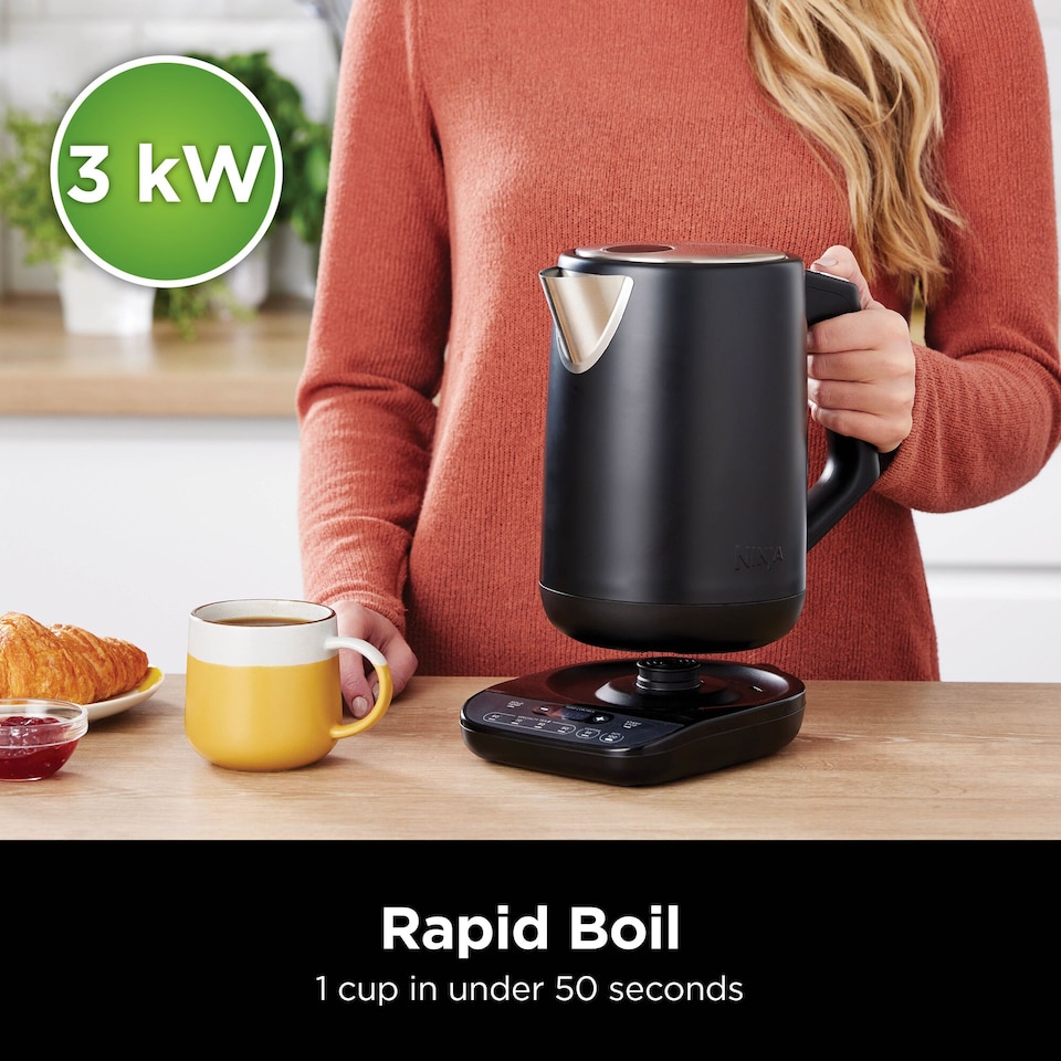 image 1 of Ninja KT200UK Perfect Temperature Kettle Black with Stainless Steel