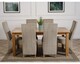 image 3 of Oslo 180 x 90 cm Large Oak Dining Table and 6 Lola Fabric Chairs | Grey | Grey