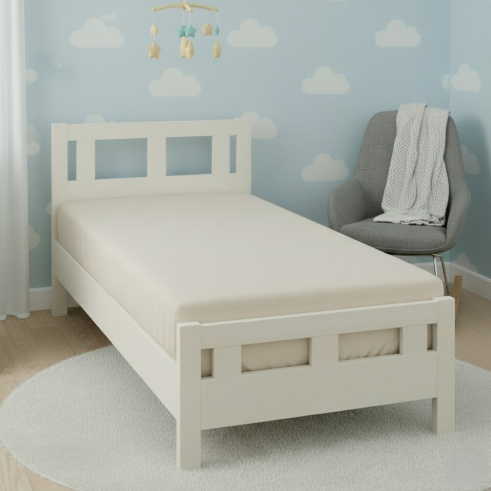 image 1 of Flannelette Cot Bed Fitted Sheet Soft Brushed Cotton Bedding Comfort | Cream | Cot Bed