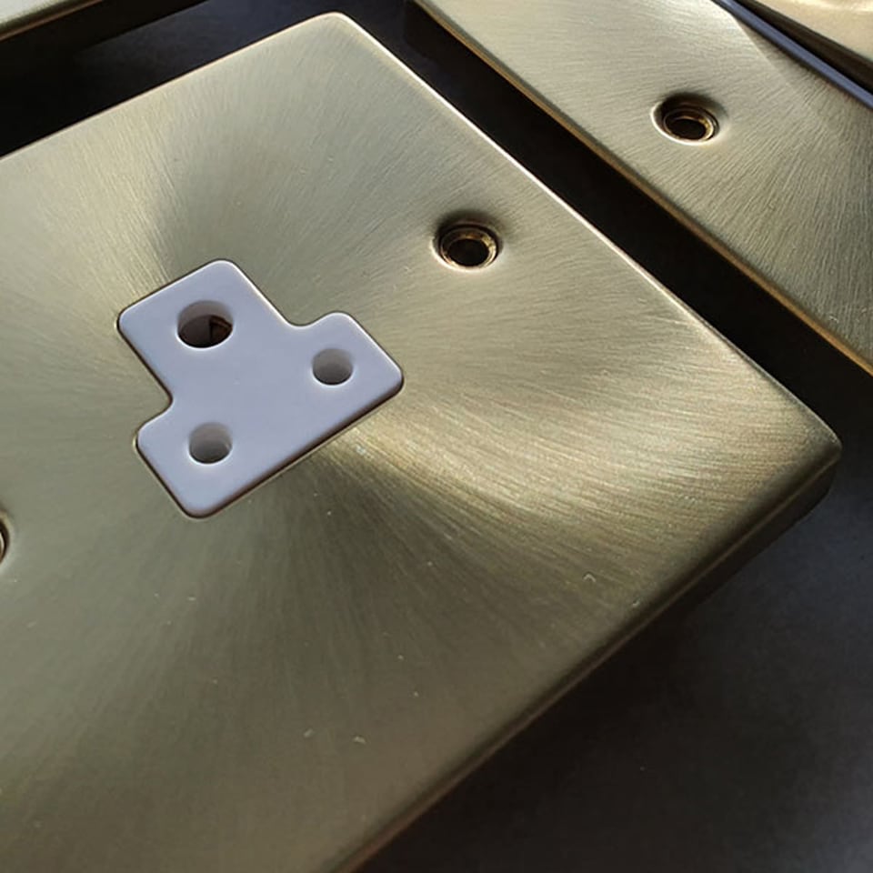 image 1 of SE HOME Satin Brushed Brass Satellite & Coaxial Socket 1 Gang | Gold | Satin Brass