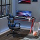 image 2 of Vinsetto Gaming Chair Ergonomic Reclining Manual Footrest Wheels Stylish Blue