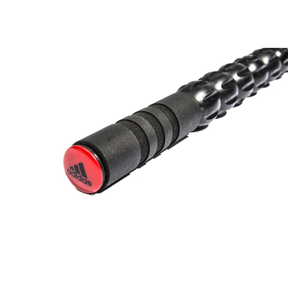 image 1 of Adidas 48.7 cm Massage Roller Stick - Seven Rotating Balls, Black/Red | Black | Black/red | L 48.7 x W 3.9 x H 3.9cm