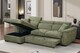 image 2 of Green Chenille Fabric 1C2 Corner Sofabed with Storage WILSON