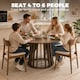 image 3 of HOMCOM Modern Dining Table for 4-6 People 120 cm Light Walnut