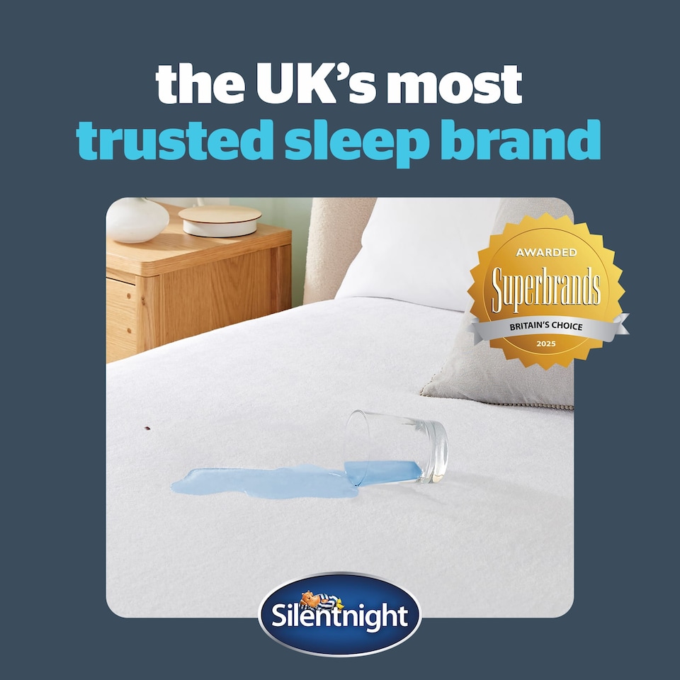 image 1 of Silentnight Terry Towelling Waterproof Mattress Protector | White | Cot Bed