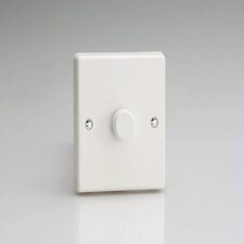 Varilight 1-Gang 2-Way Rotary Dimmer Light Switch Push-On/Off 100-1000W | White 1-Gang 2-Way Push-On/Off Rotary Dimmer 1 x 100-1000W | Multi