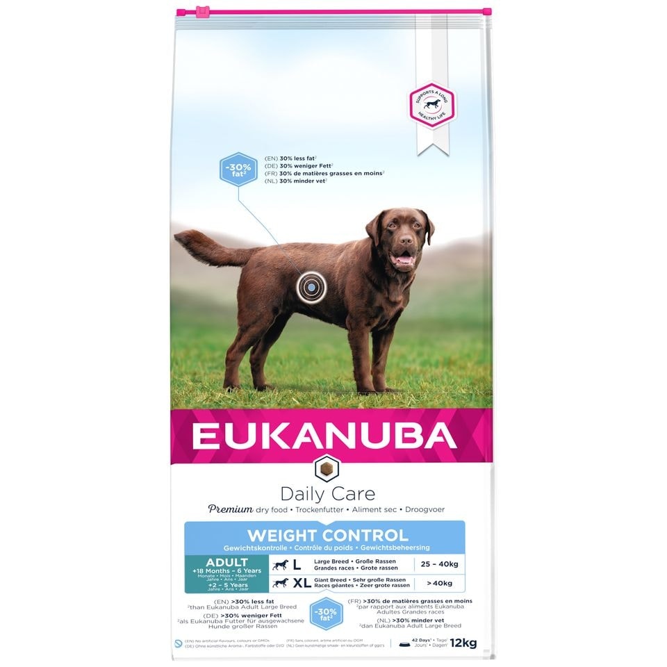image 1 of Eukanuba Weight Control Large Breed Adult Dry Dog Food - Chicken 12kg