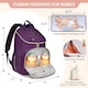 image 2 of LOVEVOOK Diaper Bag Backpack, Small Cute Baby Bag, Stylish Water-Resistant Travel Bag for Mom, Baby Backpack with Changing Pad, Stroller Straps - NavyThe LOVEVOOK Lantana Diaper Backpack is a compact, stylish diaper bag designed for parents who want a lightweight baby backpack that still feels organized and travel-friendly. It combines a modern navy-blue design with practical parenting features like insulated bottle pockets, stroller straps, and a foldable changing pad. | Pink | pink