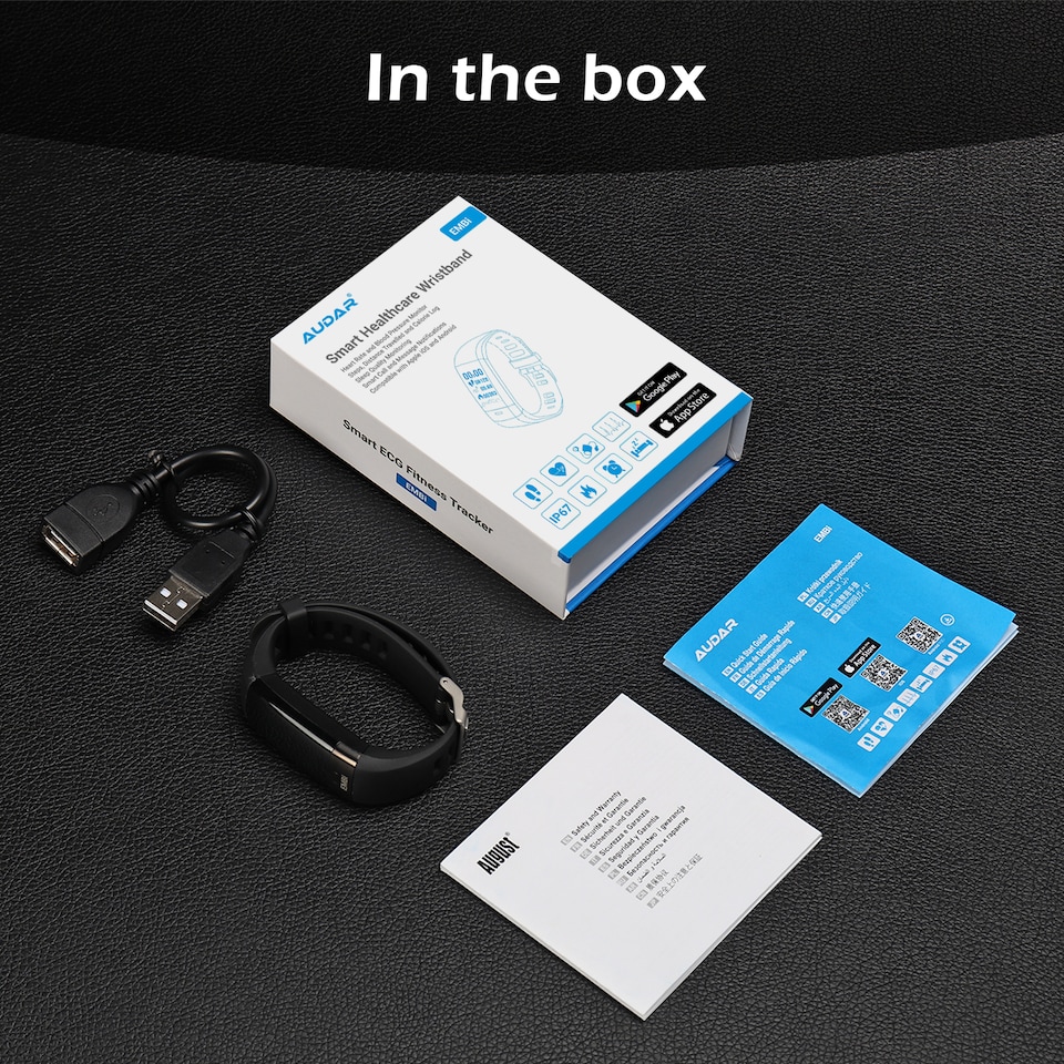 image 1 of Smart Fitness Tracker Watch for iPhone (iOS) Monitor Yourself or Family Heart Blood ECG - Audar EMBi