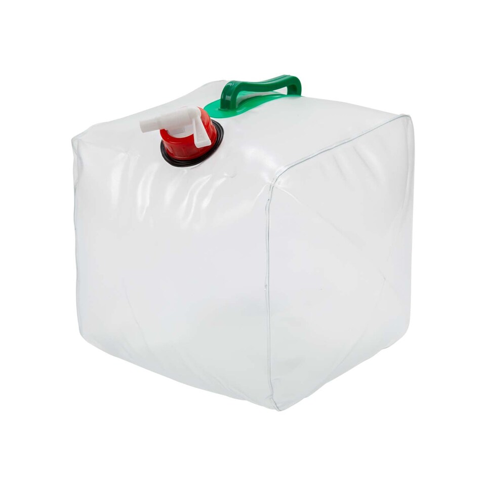 PMS 10L Foldable Water Carrier with Tap Dispenser, Clear