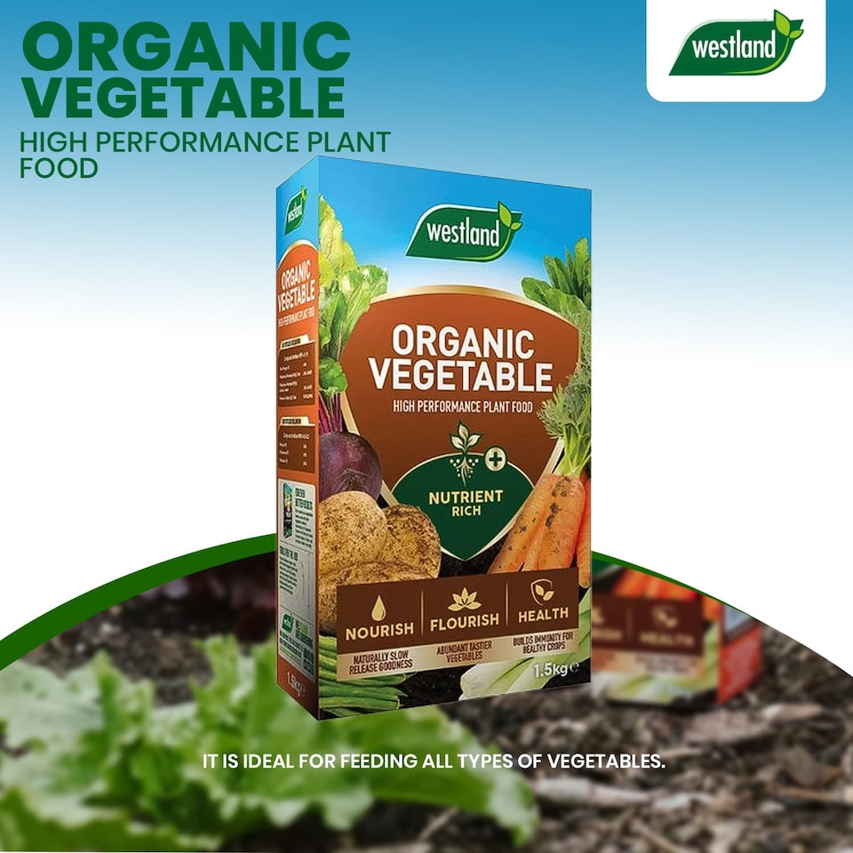 image 1 of Westland Organic Vegetable High Performance Plant Food 1.5kg for Healthier Crops