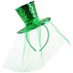 image 5 of Pack of 1 Mini Green Glitter Fascinator Top Hat Green | One Size