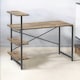 image 4 of Industrial 4 Tier Writing Desk With Steel Frame Brown