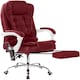 image 1 of Neo Office Chair Brown Faux Leather with Massage Function & Footrest | Red