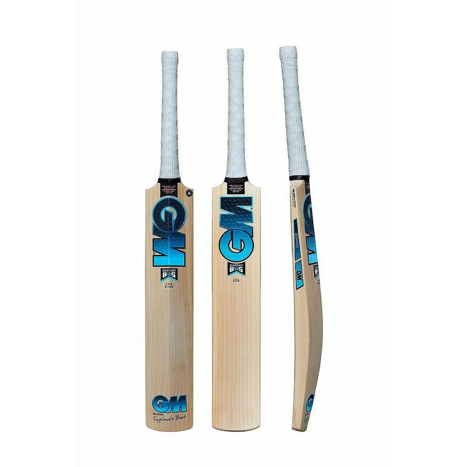 Gunn And Moore Diamond 606 English Willow Cricket Bat - Light Beige/Blue - 6