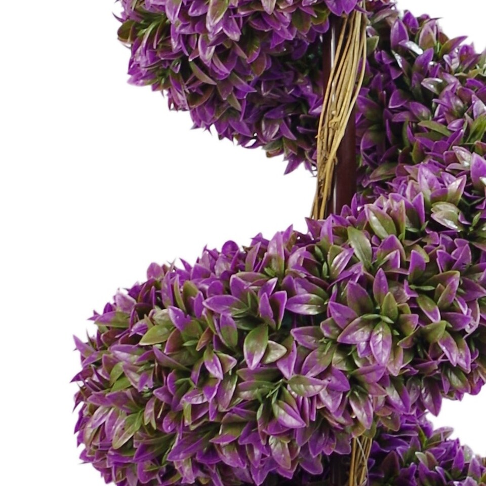 image 1 of 90cm Purple Large Leaf Spiral with Decorative Planter Purple | One Size