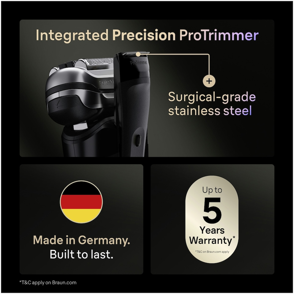 image 1 of Braun Series 9 PRO+ Electric Shaver, Pro SensoAdapt, SmartCare Center, 9670CC, Black