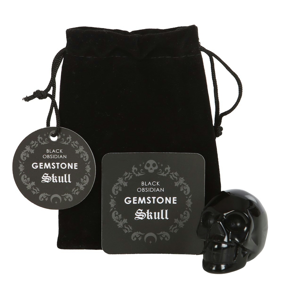 image 1 of Something Different Obsidian Skull Decoration - Black - One Size