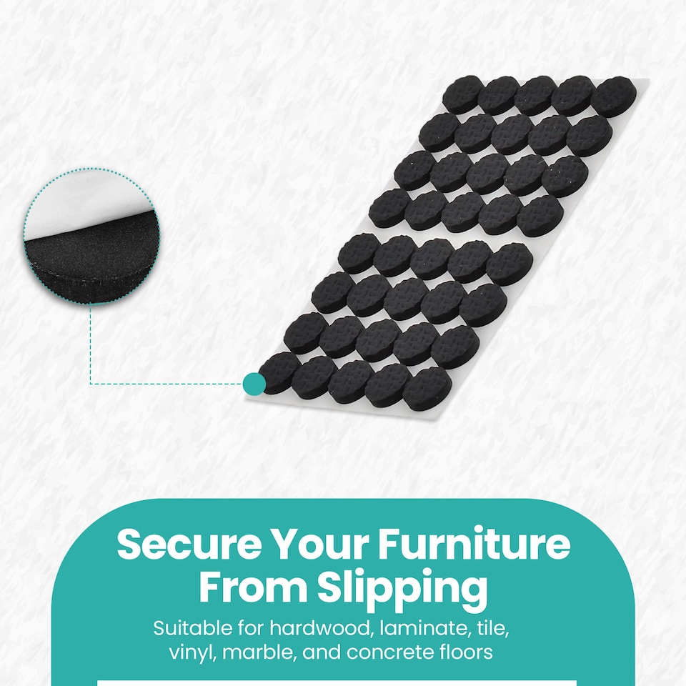image 1 of 22mm Black Round Foam Furniture Pads, Floor Protectors - 2pcs