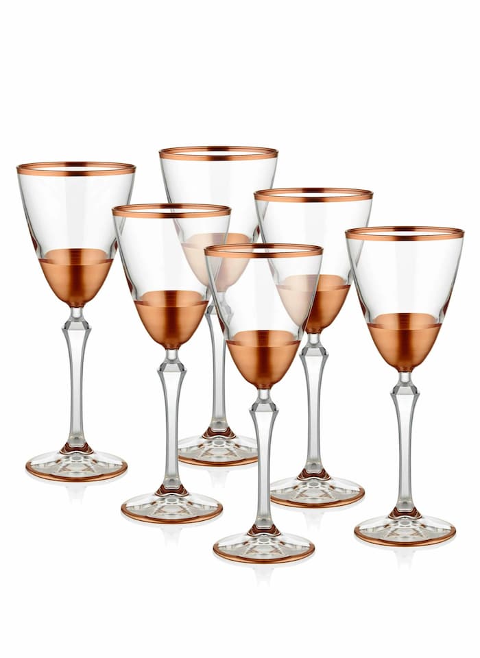 image 1 of Glam Collection Copper Wine Glasses (Set of 6)