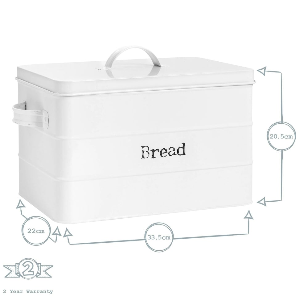 image 1 of Harbour Housewares 5 Piece White Vintage Metal Kitchen Canisters Set Utility Storage Utility Containers Storage Box Storage Container