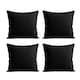 image 1 of Waterproof Outdoor Garden Cushion Covers Patio Cushion Cover Cases Square Pack Of 4 45cm X 45cm Black