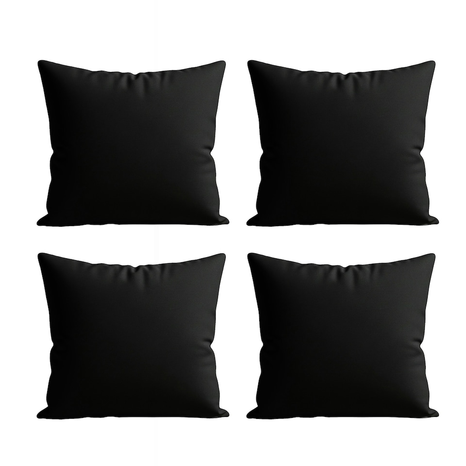 image 1 of Waterproof Outdoor Garden Cushion Covers Patio Cushion Cover Cases Square Pack Of 4 45cm X 45cm Black