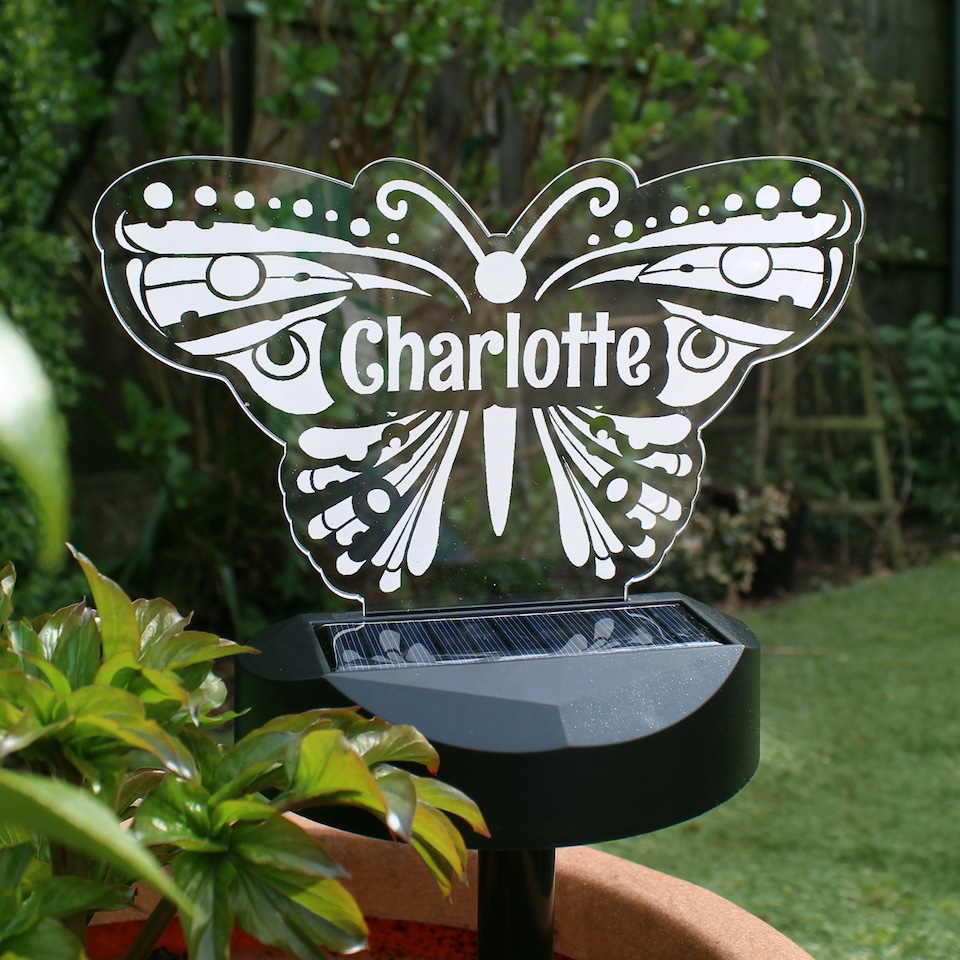image 1 of Personalised Butterfly Solar Light