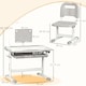 image 5 of HOMCOM Kids Desk and Chair Set, Height Adjustable Study Desk with USB Lamp | Grey