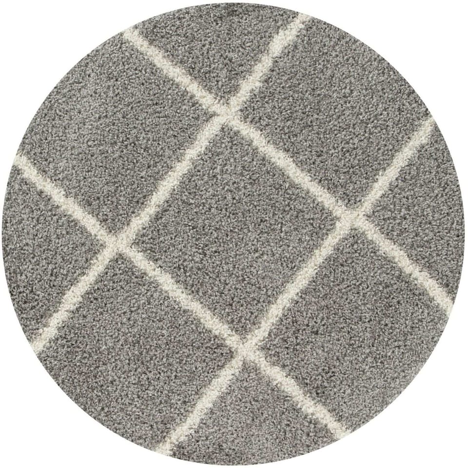 image 1 of The Rugs Moroccan Collection Soft High Pile Shaggy Diamond Floor Rugs and Runners Living Room