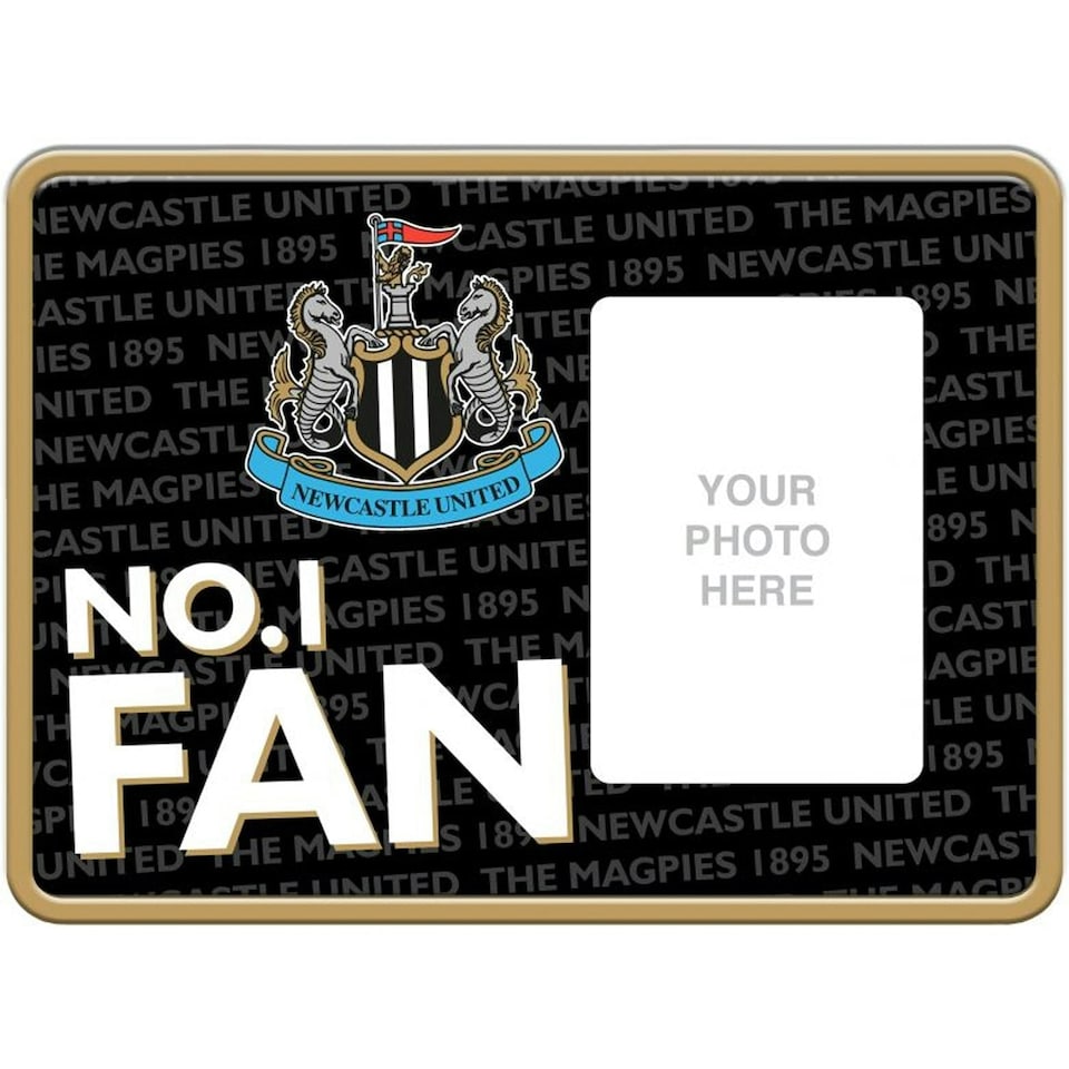 image 1 of Newcastle United FC No. 1 Fan Metal Embossed Photo Frame - Black/White/Blue/Gold - One Size