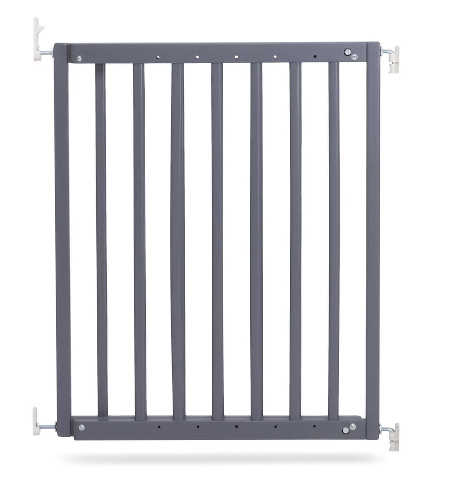 image 1 of Safetots Chunky Wooden Screw Fit Stair Gate, Grey, 63.5cm - 105.5cm, Wood Baby Gate, Screw Fit Safety Barrier