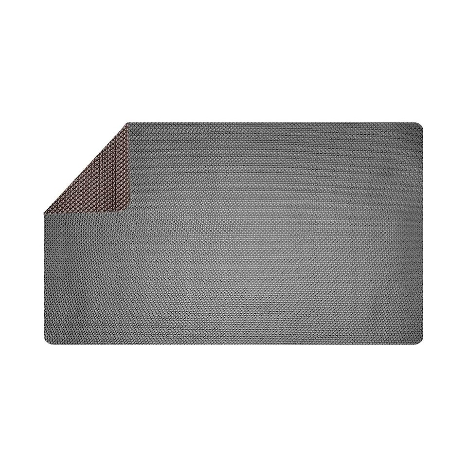 image 1 of Nicoman Reversible Dual-Colour PVC Shower Mat - 100cm x 40cm | Grey | Grey/Brown | Rectangular 100x40cm