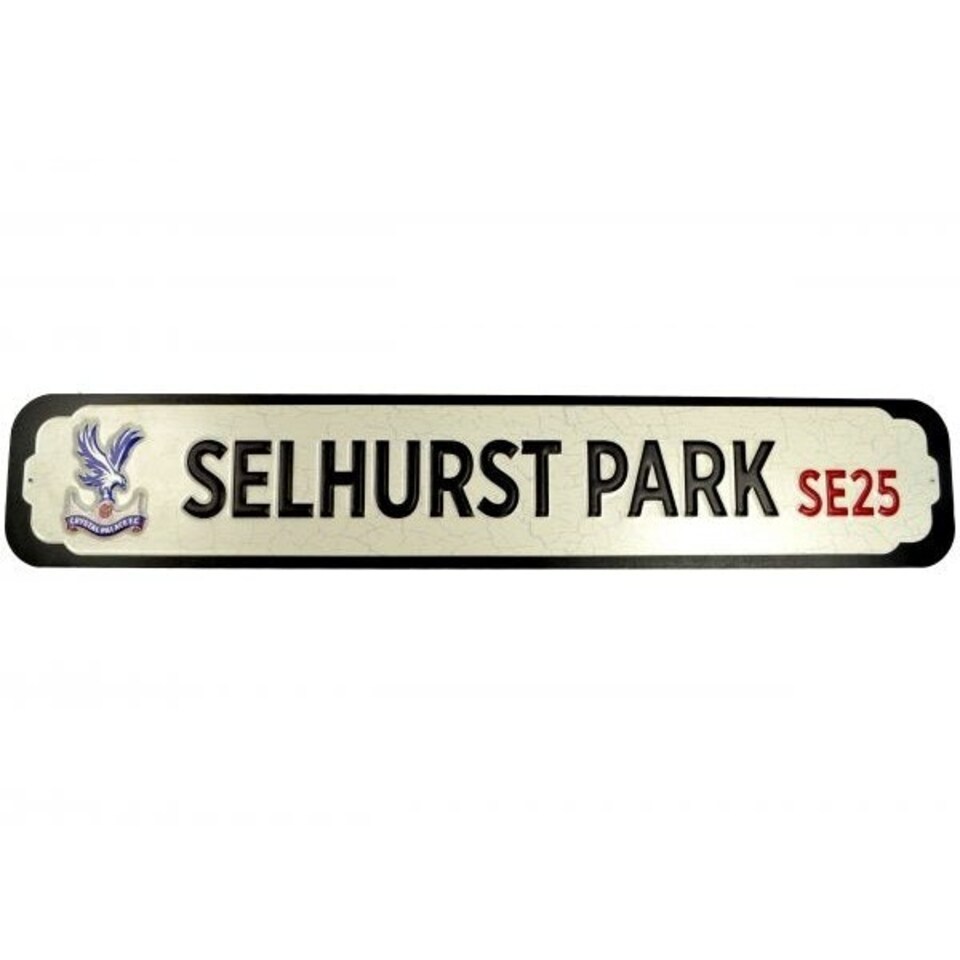 Crystal Palace FC Deluxe Selhurst Park SE25 Metal Plaque - Black/Silver - One Size