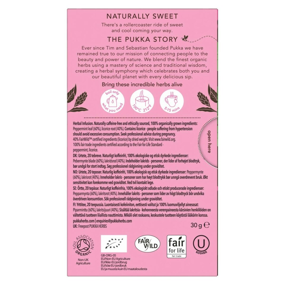 image 1 of Pukka Herbs Organic Herbal Tea, Peppermint & Liquorice, 4 Packs, 80 Teabags 4