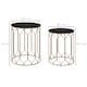 image 5 of Outsunny Round Coffee Table Set of 2, Modern Nesting Tables with Ceramic Tile Top, Small End Tables, Indoor Outdoor Side Table with Metal Frame for Living Room, Bedroom, Patio, Balcony, Black | Black | Black