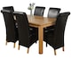 image 1 of Oslo 150 x 90 cm Medium Oak Dining Table and 6 Montana Leather Chairs | Black | Black