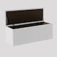 image 2 of 120cm Luna Chesterfield Ottoman Storage Box - White Plush Velvet Upholstered Blanket Box