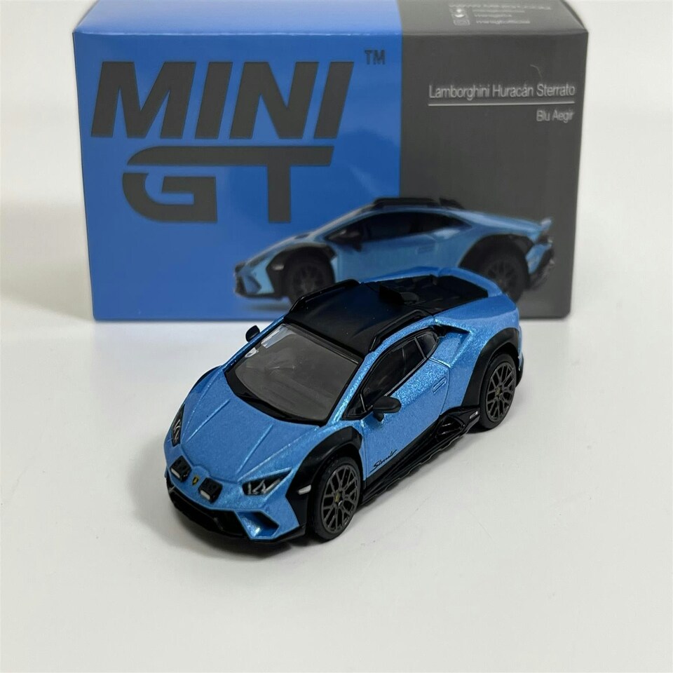 image 1 of Lamborghini Huracan Sterrato Blue Aegir RHD 1:64 Scale Mini GT MGT00807R