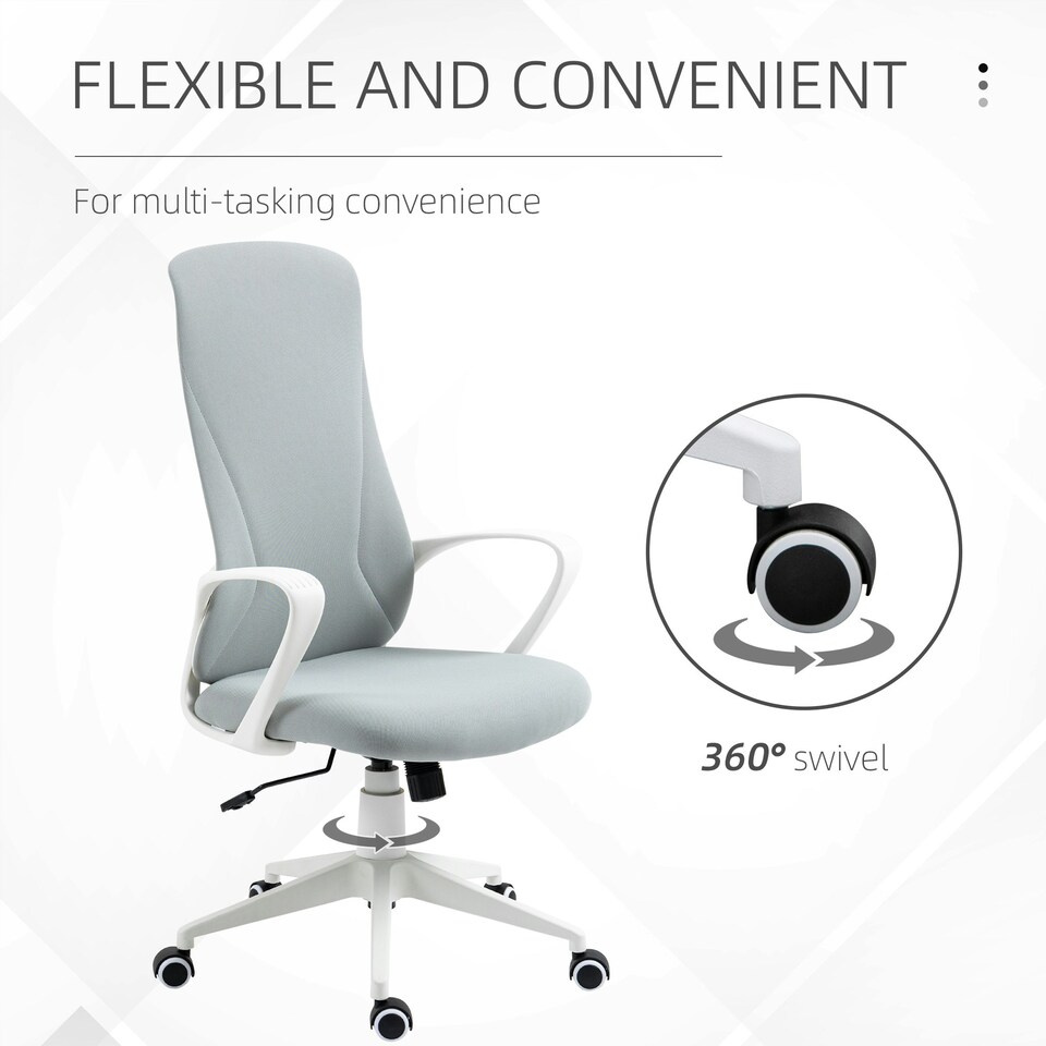 image 1 of Vinsetto High-Back Home Office Chair Height Adjustable Elastic Desk Chair Grey