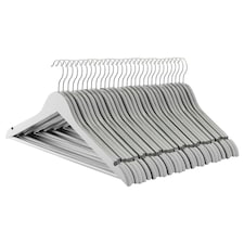 Harbour Housewares Wooden Clothes Hanger - Grey - Pack of 30 - Wooden Hanger Coat Hanger Suit Hanger Jacket Hanger Shirt Hanger Trouser Hanger