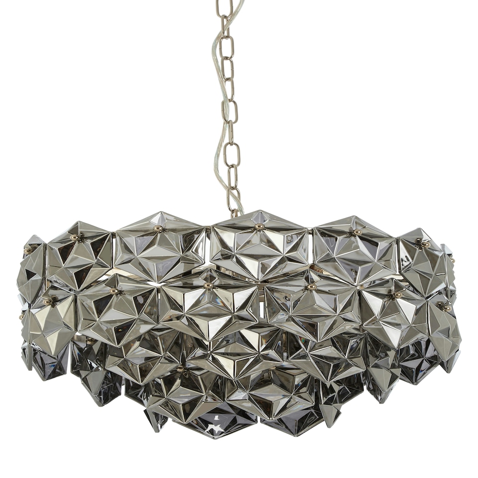 image 1 of Interiors by Premier Grey Glass Chandelier Grey