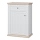 image 3 of Pontypool Shoe Cabinet with Drawer in White and a Riva Oak