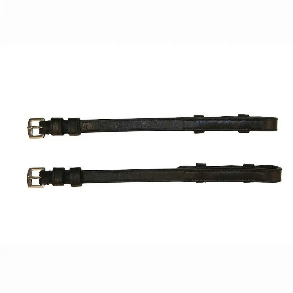 image 1 of Collegiate Comfitec European Leather Horse Cheekpiece - Black - Warmblood