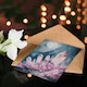 image 4 of Rose Quartz Crystal Pink Mystical Landscape Birthday Card