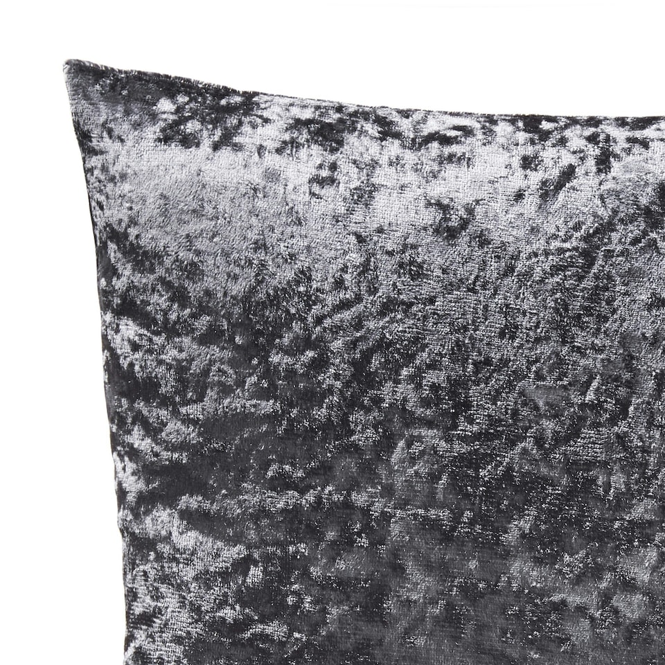 image 1 of Plain Crushed Velvet 45cm x 45cm Charcoal Cushion Set of 4 | Grey | 45cm x 45cm x 10cm | 4